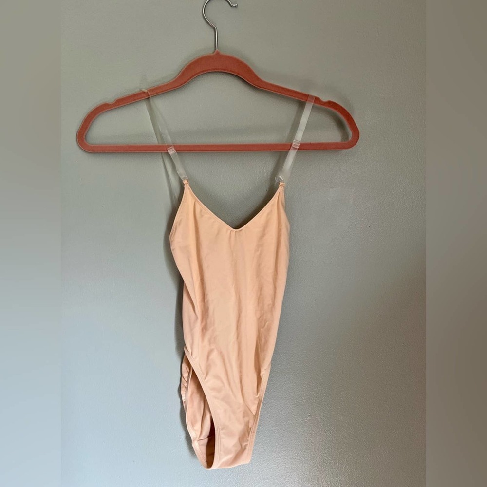 Capezio Women's Camisole with Clear Adjustable Strap Nude, Size XS NWT Ballet